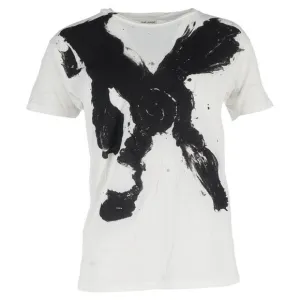 Saint Laurent x Bruce Connor Printed T-Shirt in White Cotton