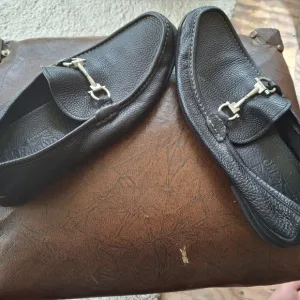 Salvatore Ferragamo Black Leather Loafers. REAL ITALIAN LEATHER!