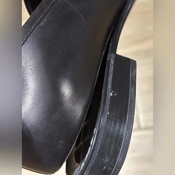 Salvatore Ferragamo Black Leather Slip-On Loafers