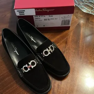 Salvatore Ferragamo Black Loafers w Hardware