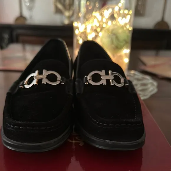 Salvatore Ferragamo Black Loafers w Hardware