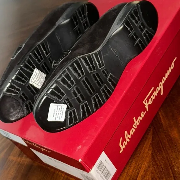 Salvatore Ferragamo Black Loafers w Hardware