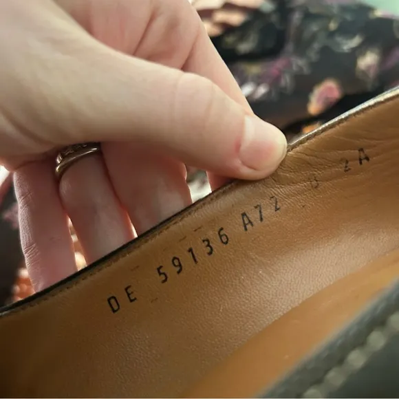 Salvatore Ferragamo Italian Olive Green Suede Heel, Loafer Style