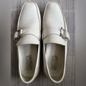 Salvatore Ferragamo Men's White Loafers