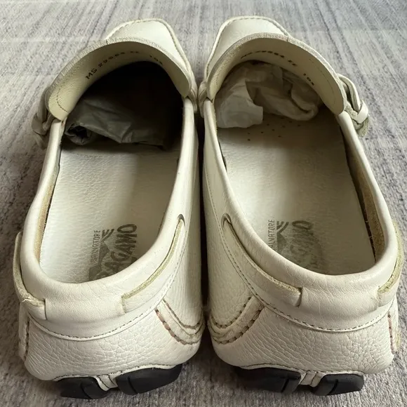 Salvatore Ferragamo Men's White Loafers