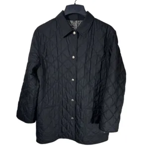 Salvatore Ferragamo quilted snap-up jacket black women's Large poly/nylon