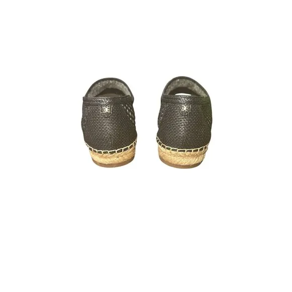 Sam Edelman Black Mesh Slip-On Espadrilles w/Embellished Gold-Tone Accent Size 7