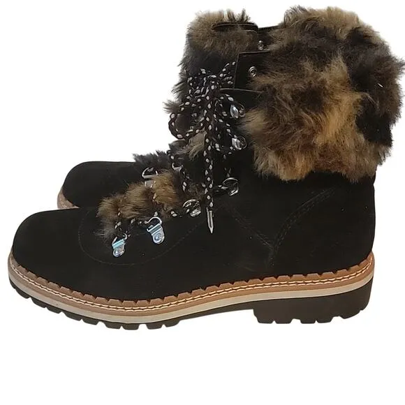 Sam Edelman Bronte Faux Shearling Suede Hiking Boots, 7