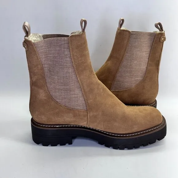 Sam Edelman Laguna Velour Lug Sole Weatherproof Chelsea Boots Size9 Cold Weather