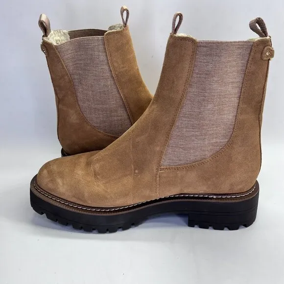 Sam Edelman Laguna Velour Lug Sole Weatherproof Chelsea Boots Size9 Cold Weather