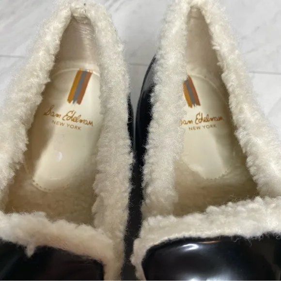 Sam Edelman Laurs Cozy Faux Fur Lug Sole Black Loafer 9M