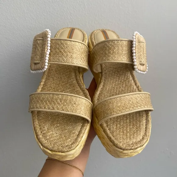 Sam Edelman - NWT! Cream Chase  Espadrille Wedge Platform Sandals - Size 6.5