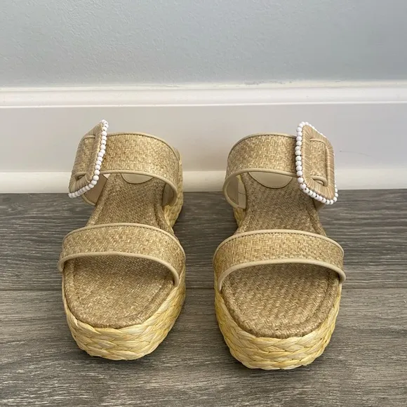 Sam Edelman - NWT! Cream Chase  Espadrille Wedge Platform Sandals - Size 6.5