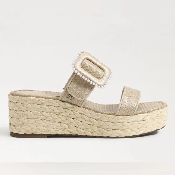 Sam Edelman - NWT! Cream Chase  Espadrille Wedge Platform Sandals - Size 6.5