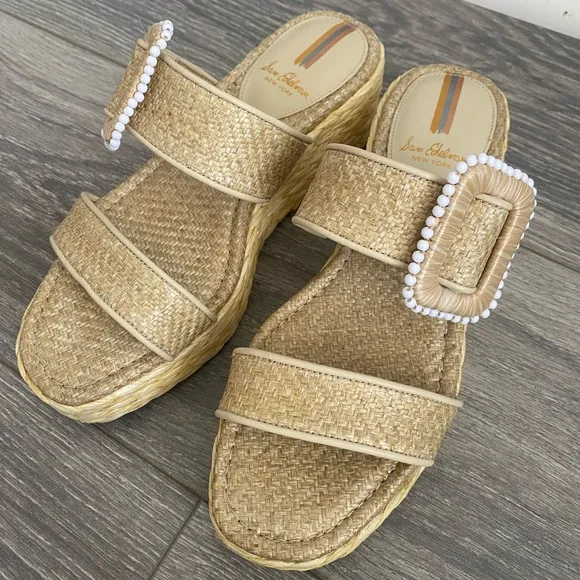 Sam Edelman - NWT! Cream Chase  Espadrille Wedge Platform Sandals - Size 6.5