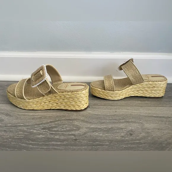 Sam Edelman - NWT! Cream Chase  Espadrille Wedge Platform Sandals - Size 6.5