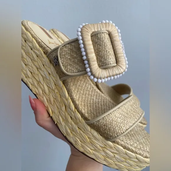 Sam Edelman - NWT! Cream Chase  Espadrille Wedge Platform Sandals - Size 6.5