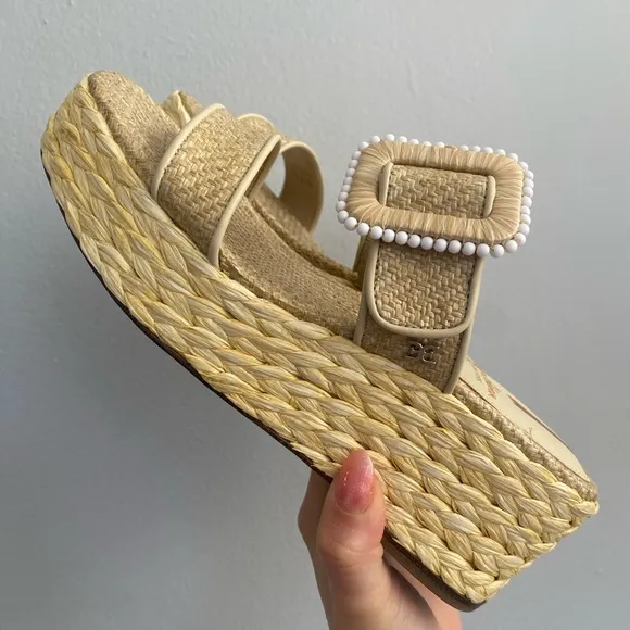 Sam Edelman - NWT! Cream Chase  Espadrille Wedge Platform Sandals - Size 6.5