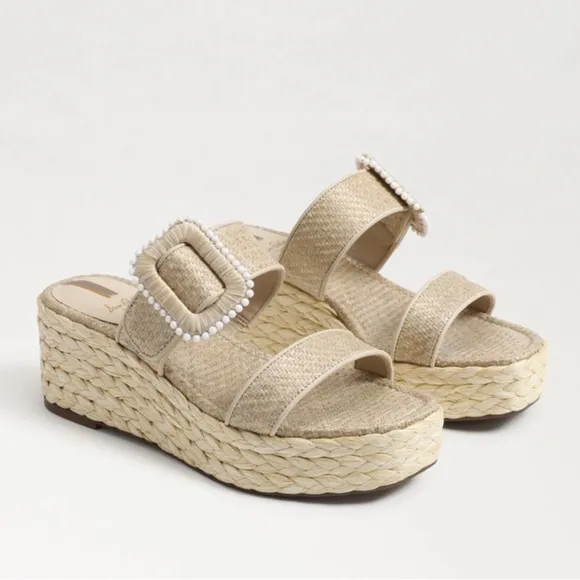 Sam Edelman - NWT! Cream Chase  Espadrille Wedge Platform Sandals - Size 6.5