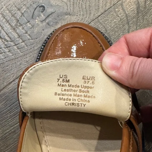 Sam Edelman Tan Loafers with Gold Chain Detail