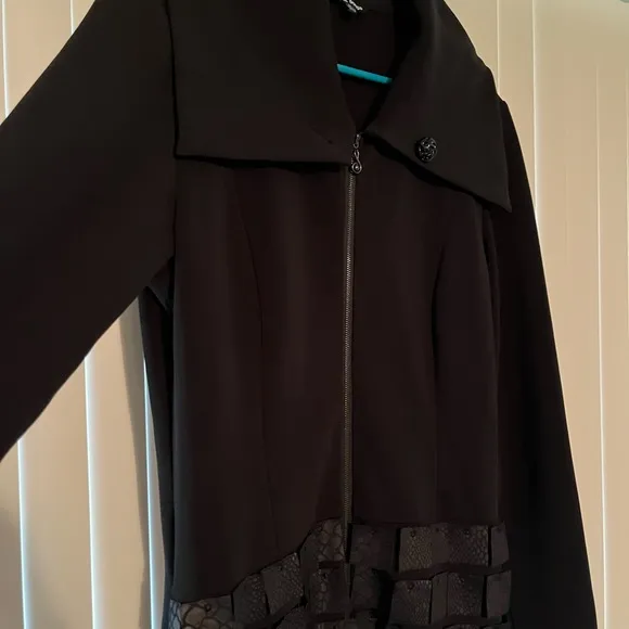 SAMUEL DONG unique black trench jacket coat