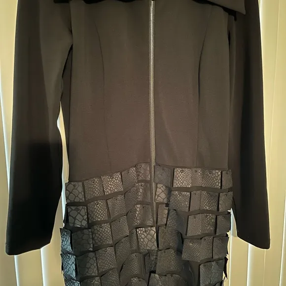 SAMUEL DONG unique black trench jacket coat