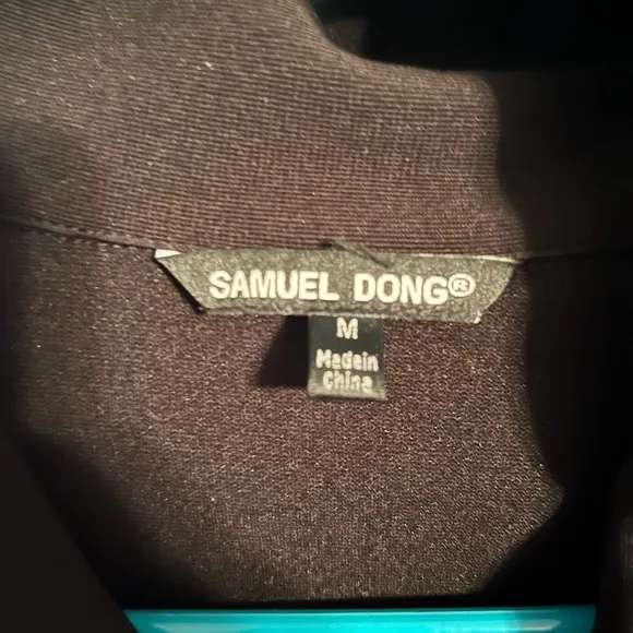 SAMUEL DONG unique black trench jacket coat