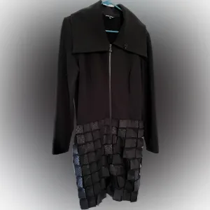 SAMUEL DONG unique black trench jacket coat
