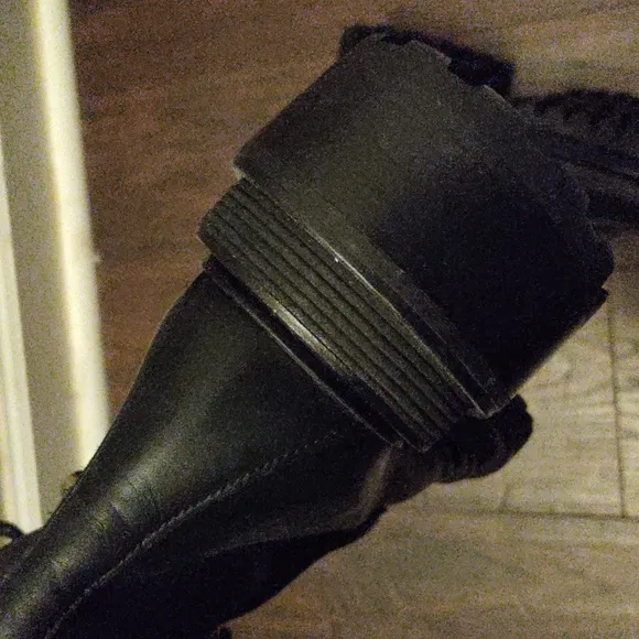 Sandro Eldorado Quilted Black Leather Lace-up Boots