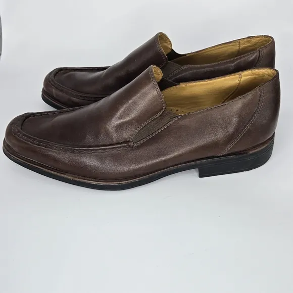 SANDRO Leather Loafers Soft Comfort Gel Dark Brown Mens US 10.5 D