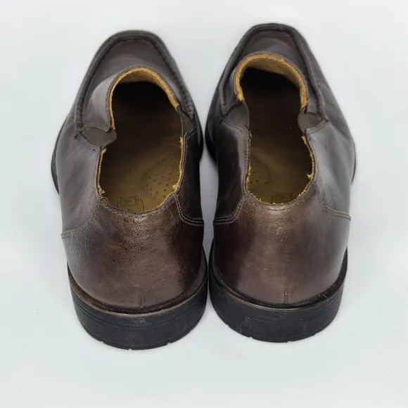 SANDRO Leather Loafers Soft Comfort Gel Dark Brown Mens US 10.5 D
