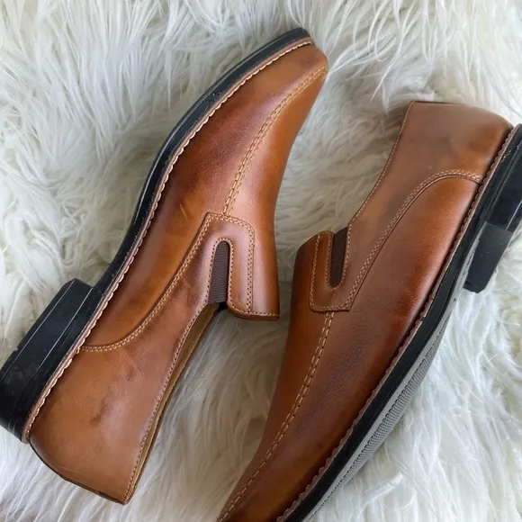 Sandro Moscoloni Brown Leather Loafers Slip-Ons