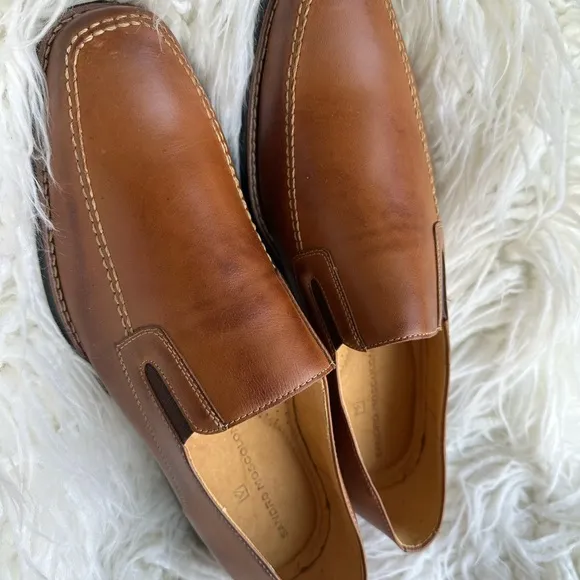 Sandro Moscoloni Brown Leather Loafers Slip-Ons