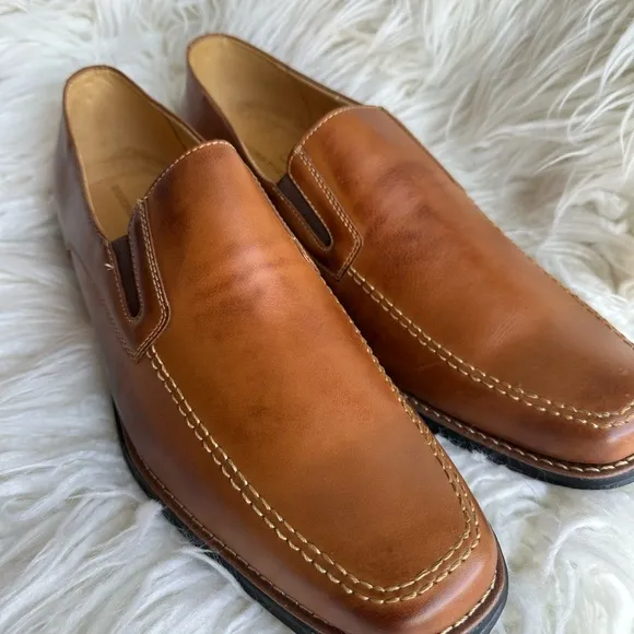 Sandro Moscoloni Brown Leather Loafers Slip-Ons