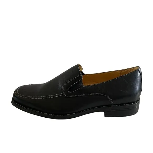 Sandro Moscoloni Mens EUC Black Leather Marc Venetian Dress Loafers Shoes Size 9