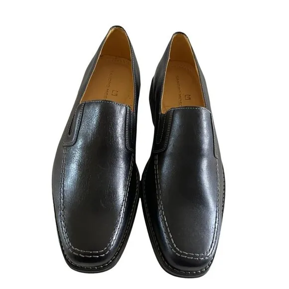 Sandro Moscoloni Mens EUC Black Leather Marc Venetian Dress Loafers Shoes Size 9