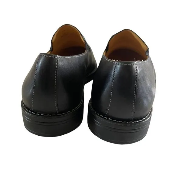 Sandro Moscoloni Mens EUC Black Leather Marc Venetian Dress Loafers Shoes Size 9