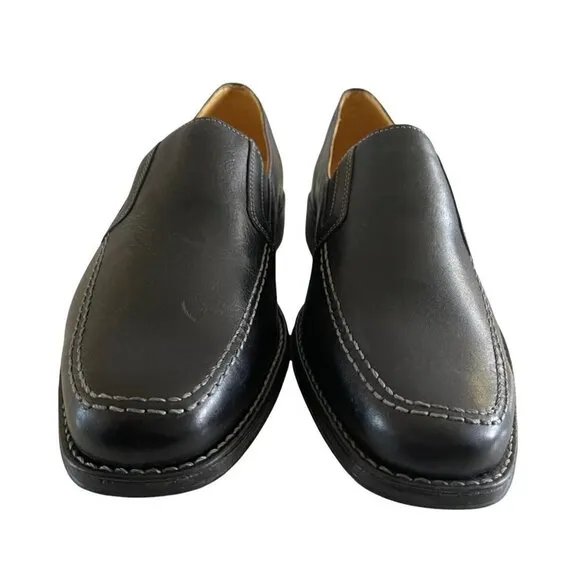 Sandro Moscoloni Mens EUC Black Leather Marc Venetian Dress Loafers Shoes Size 9
