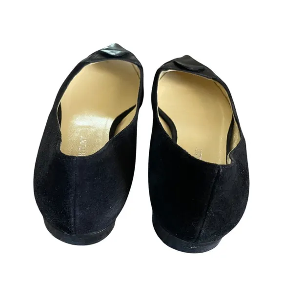 SARAH FLINT Gustavia Size 39/US 8.5 Black Calf Suede Origami Ballet Flats Italy