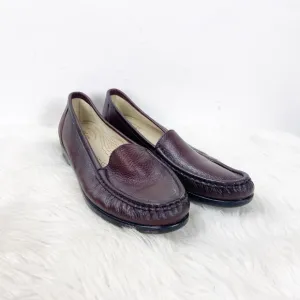 SAS 8.5 N Womens Brown Leather Diabetic Comfort Flats Loafers