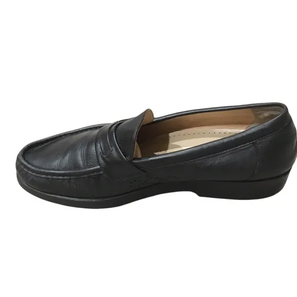 SAS Ace Black Genuine Leather Loafers Slip-On 10