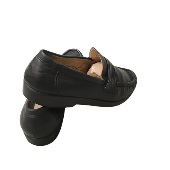 SAS Ace Black Genuine Leather Loafers Slip-On 10