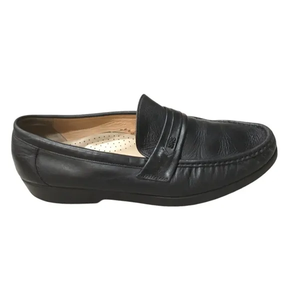 SAS Ace Black Genuine Leather Loafers Slip-On 10