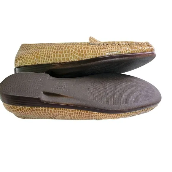 SAS Tripad Comfort Loafers Caramel Croc Embossed Leather Size 11.5N