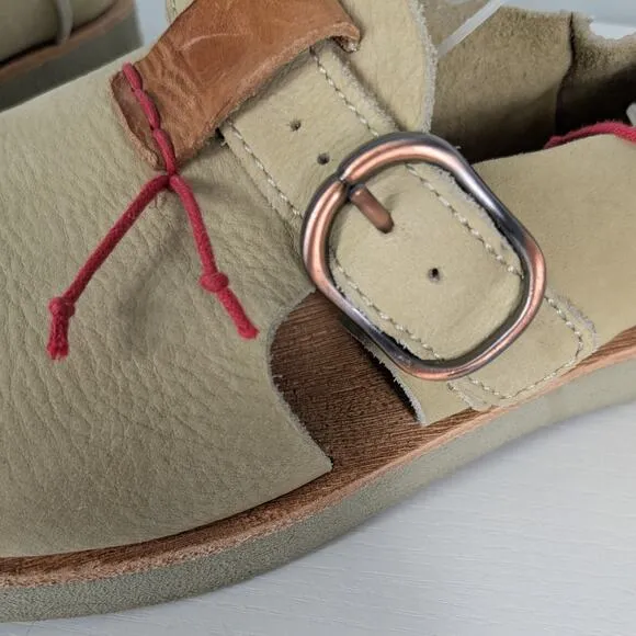 Satorisan Benirras Shoe Sandals 40 8.5 Leather Tan Brown Buckle Boho Artsy Beige