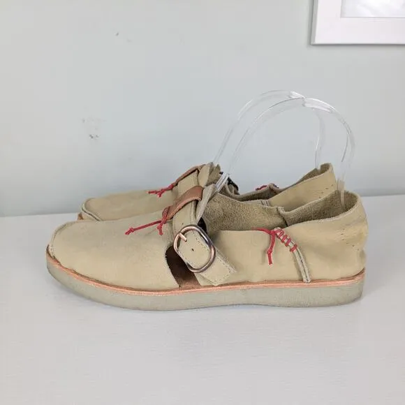 Satorisan Benirras Shoe Sandals 40 8.5 Leather Tan Brown Buckle Boho Artsy Beige