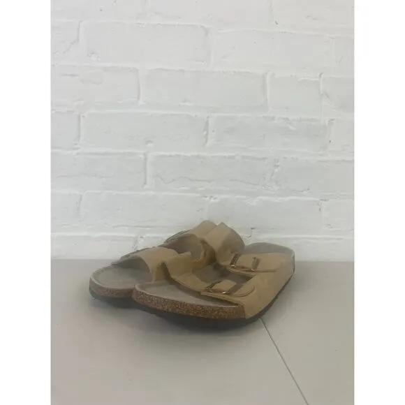 Schott Men's Slip on Arizona Oiled Leather Slides Sandals Light Brown Size 9