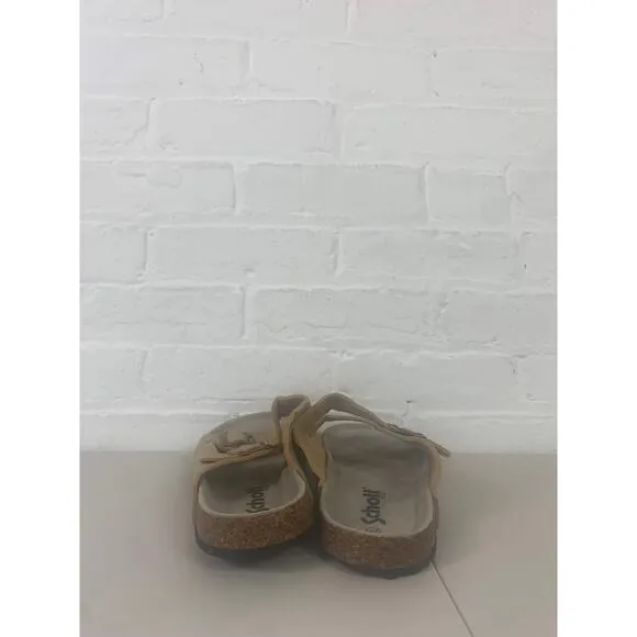 Schott Men's Slip on Arizona Oiled Leather Slides Sandals Light Brown Size 9