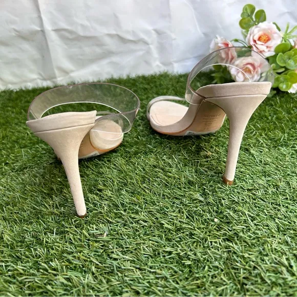 SCHUTZ Arielle clear strap Natural Sandal Size 6.5 new women’s retail $160