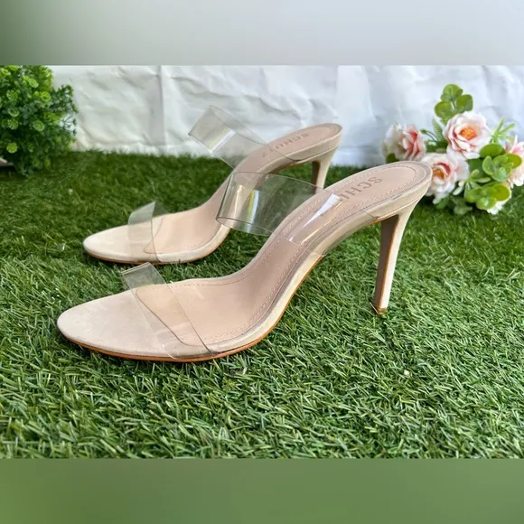 SCHUTZ Arielle clear strap Natural Sandal Size 6.5 new women’s retail $160